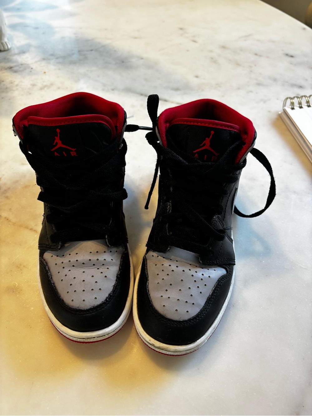 Jordan Kids High-Top Sneakers in Black, Gray and Red